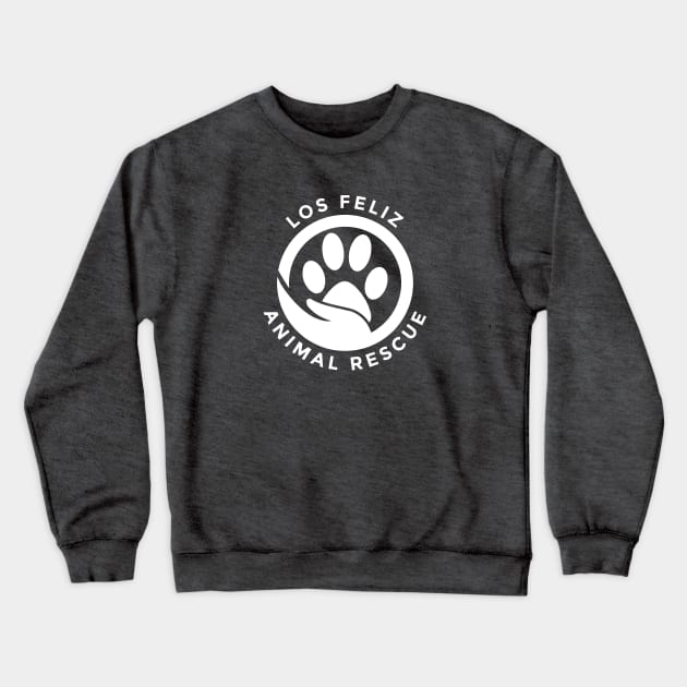 Los Feliz Animal Rescue White Logo Crewneck Sweatshirt by losfeliz